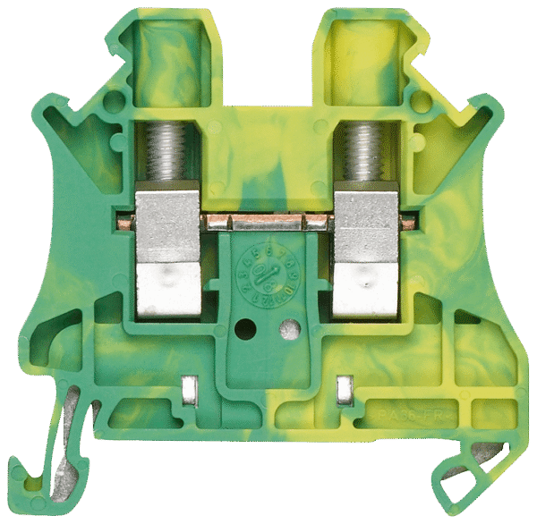 Conector Passagem Termoplástico Verde e Amarelo 4Mm2